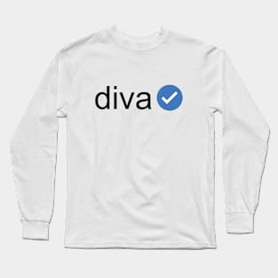 Verified Diva (Black Text) Long Sleeve T-Shirt